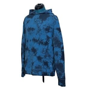 AG Asher Hoodie Mens Medium Blue Black Tie Dye Pima Cotton Pullover Pocket